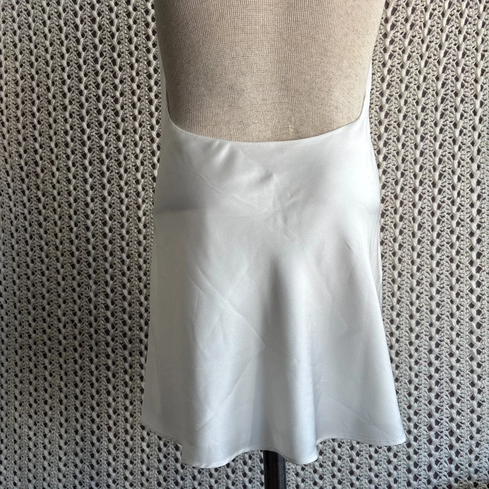 Show Me Your Mumu Jasmine Dress Halter Mini Dress Backless Satin White Size M - Picture 8 of 14